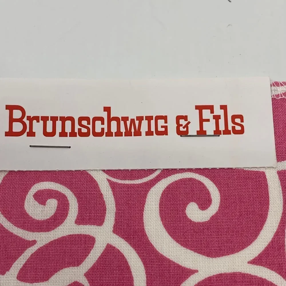 NWT Brunschwig & Fils‎ Pink/Green Mermaid Cotton Fabric Sample/Remnant Crafts